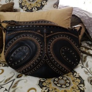 Very nice Black, tan & Metal purse